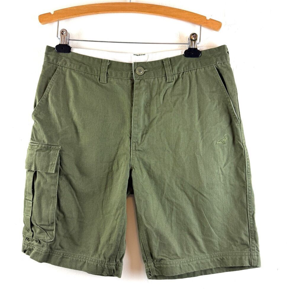 Staple Pigeon Cargo Canvas Shorts Men's Size 32 Green Outdoor Hike Utility